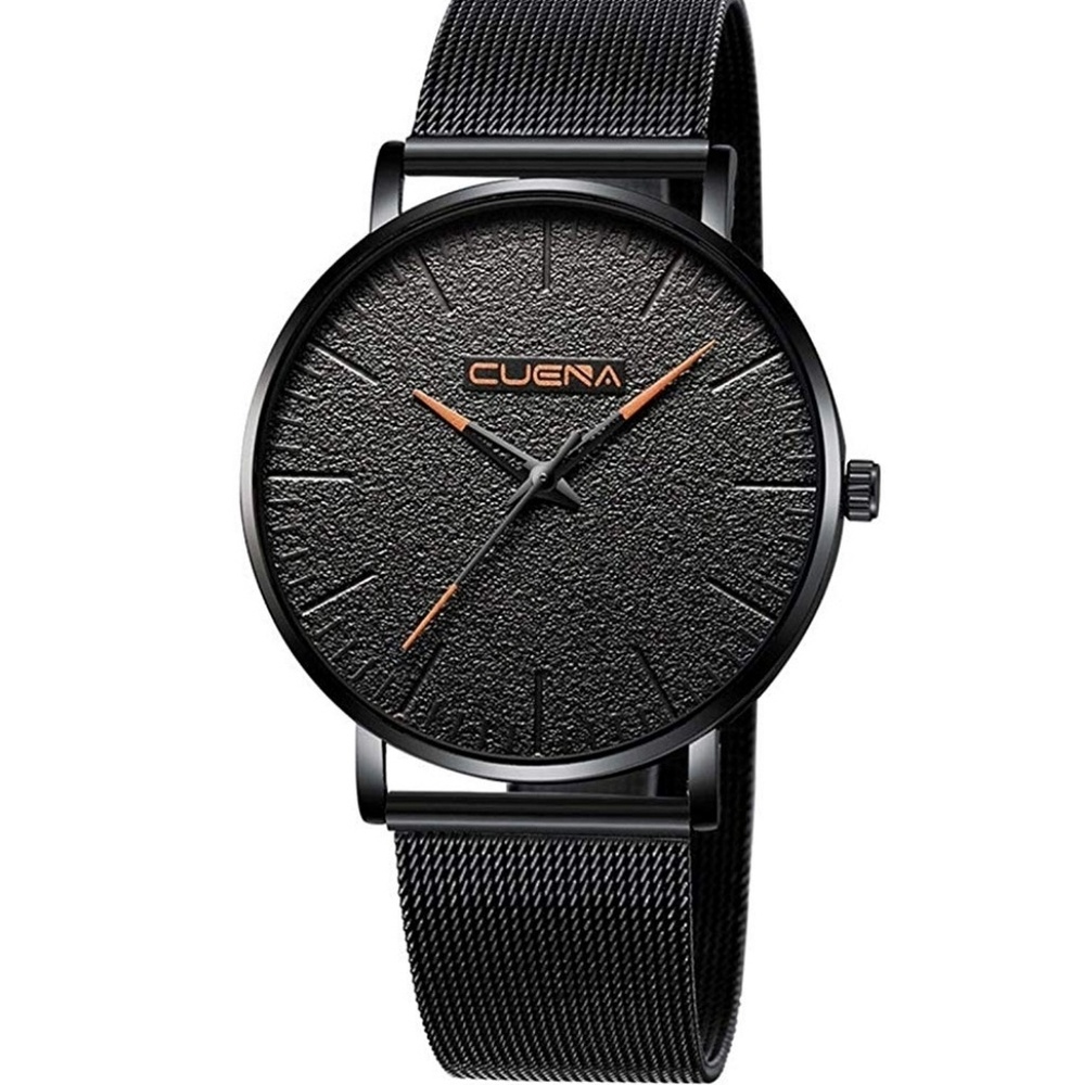 Men's Minimalist Design Quartz Analog Black Watch
